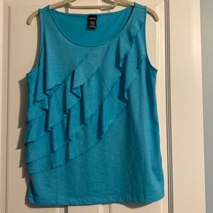 Sleeveless summer top with ruffles